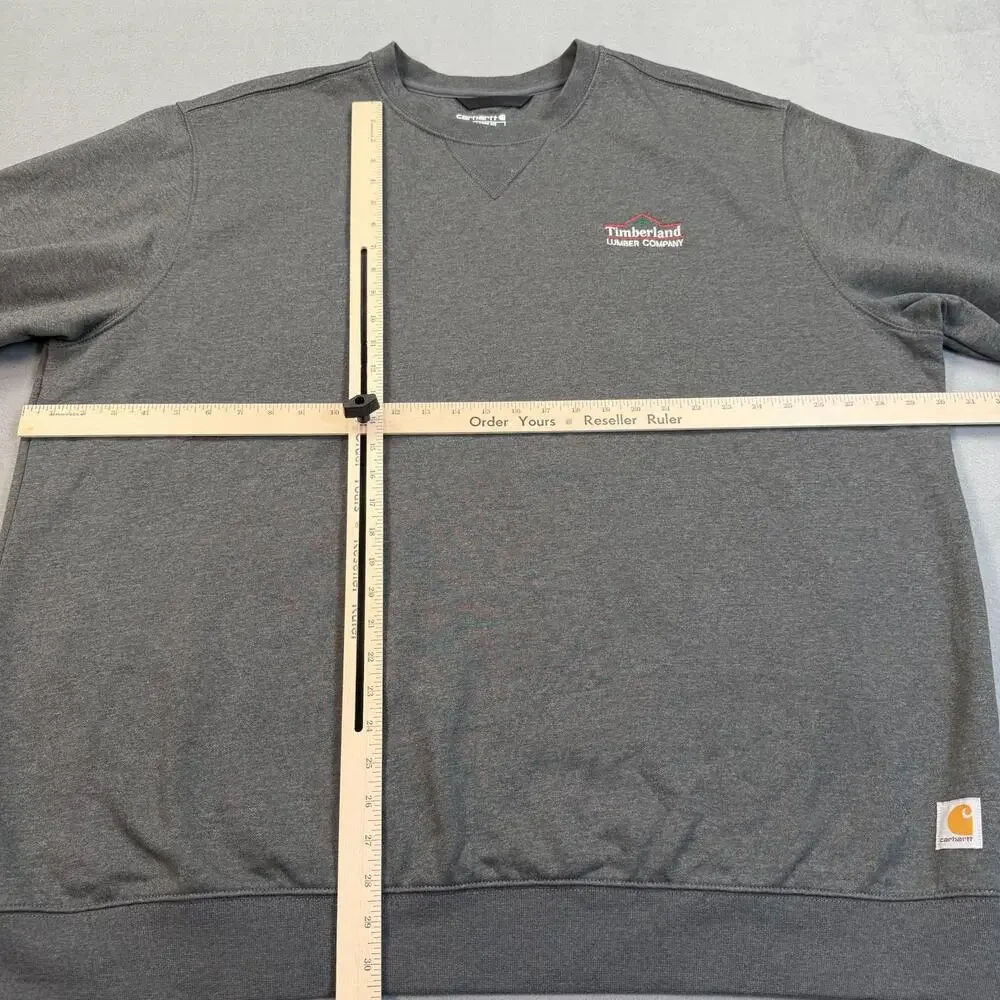 Carhartt Sweatshirt Mens 3XL Gray Fleece Crewneck Timberland Lumber Company Logo